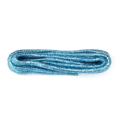 Glitter Round Aqua Blue Lurex Laces