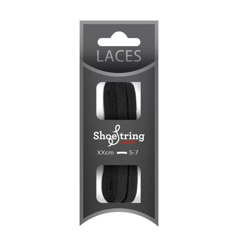 Black Flat 9mm Trainer Shoelaces for Trainers | Shoe String Laces