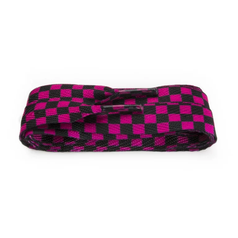 Fashion Black/Pink Check Wide Laces