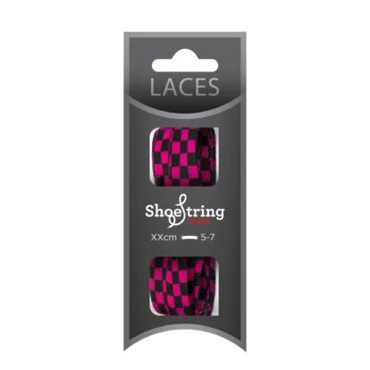 Fashion Black/Pink Check Wide Laces