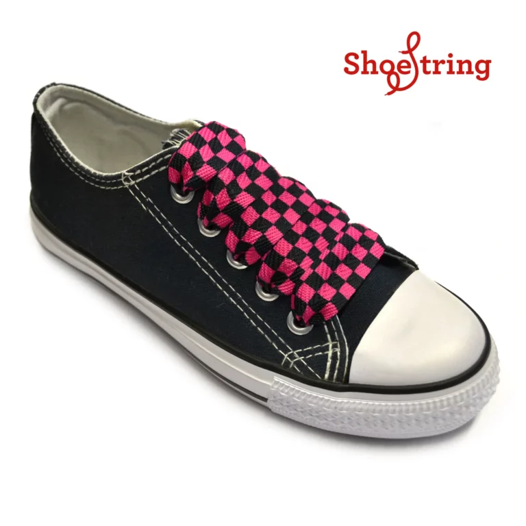 Fashion Black/Pink Check Wide Laces