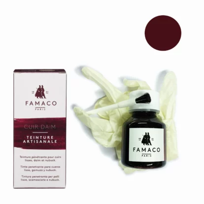 Famaco Red Bordeaux Leather, Suede & Nubuck Permanent Dye Kit 50ml