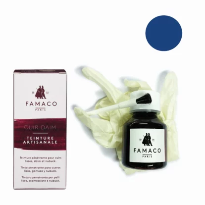 Famaco Blue Intense Leather, Suede & Nubuck Permanent Dye Kit 50ml