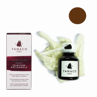 Famaco Medium Brown Leather, Suede & Nubuck Permanent Dye Kit 50ml