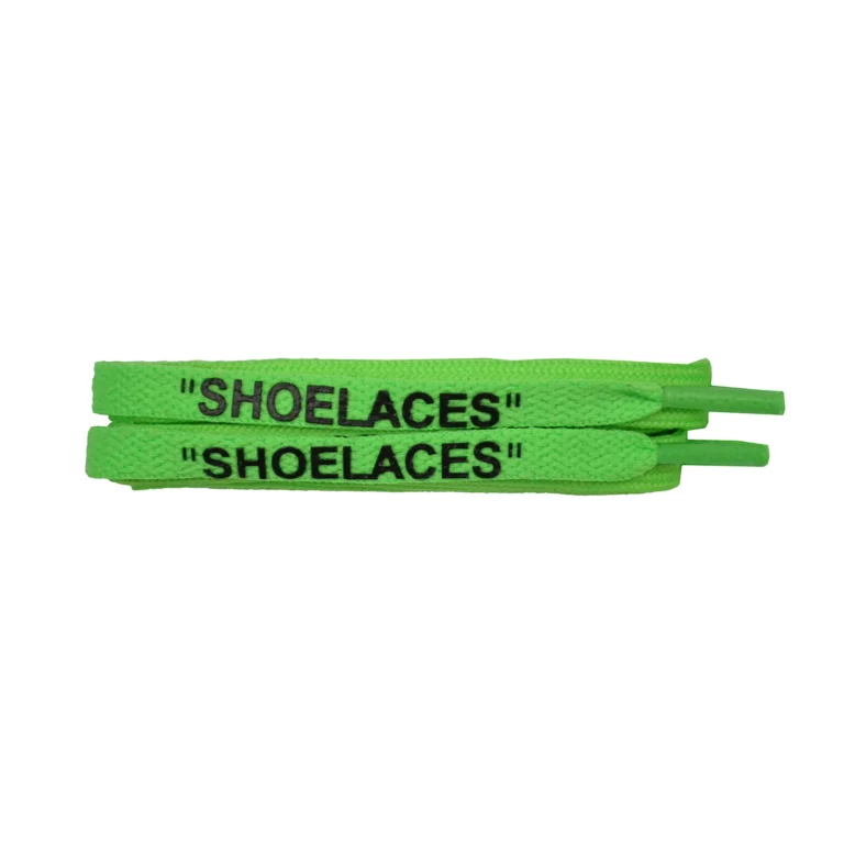 Neon Green 120cm Flat “SHOE LACE” Print Laces