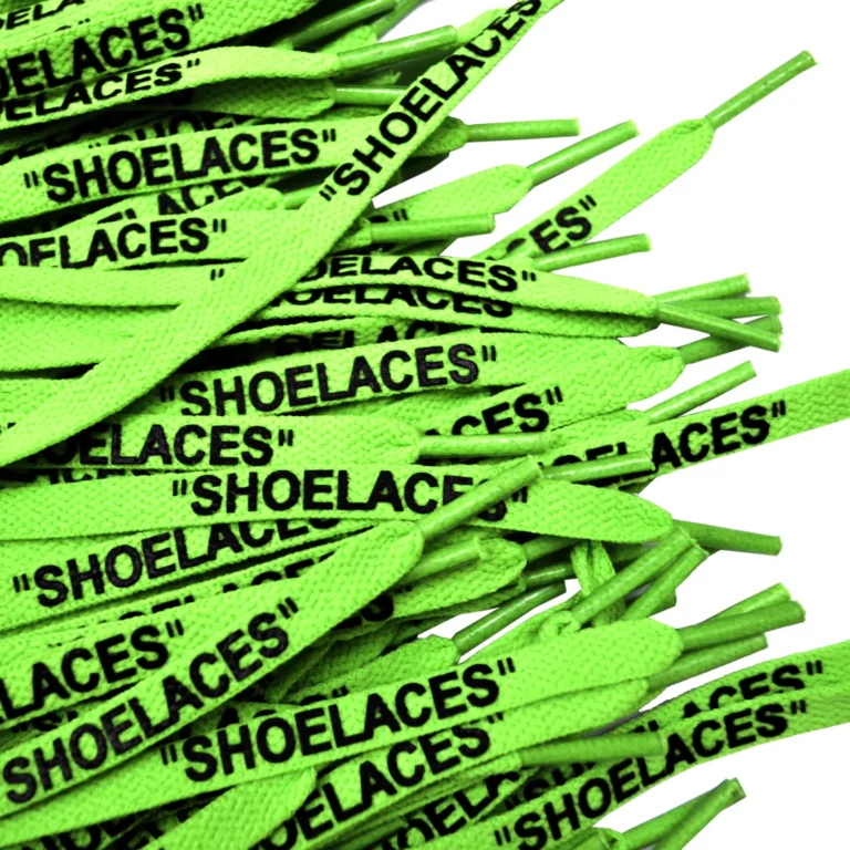 Neon Green 120cm Flat “SHOE LACE” Print Laces