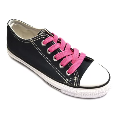 Black converse pink laces hotsell