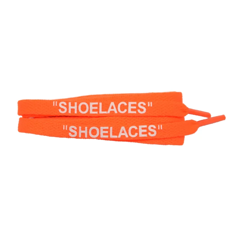 Neon Orange 120cm Flat “SHOE LACE” Print Laces