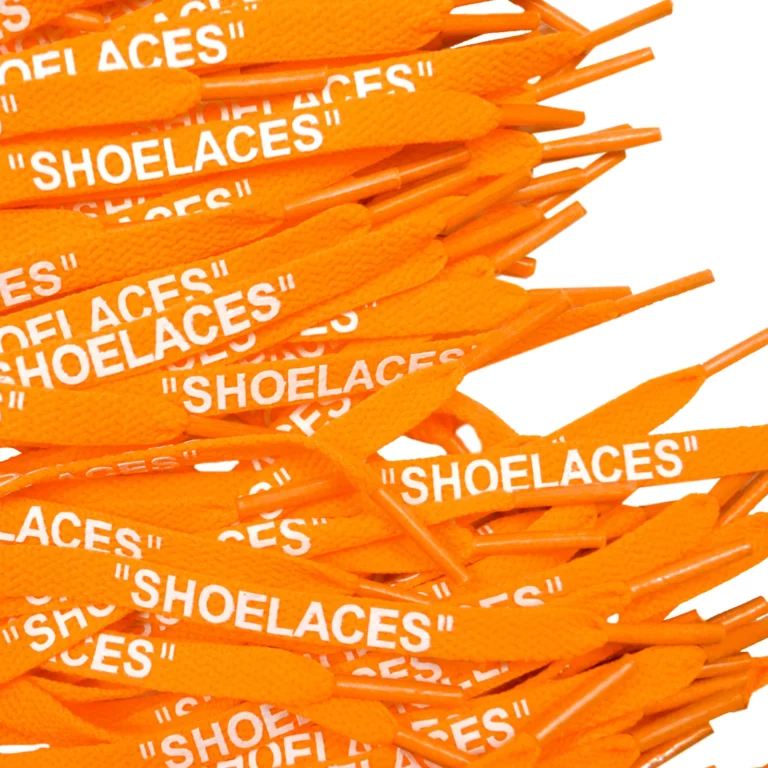 Neon Orange 120cm Flat “SHOE LACE” Print Laces