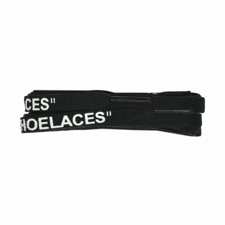 Black 120cm Flat “SHOE LACE” Print Laces