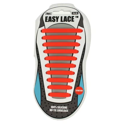 Red Flat Easy Laces - Adults