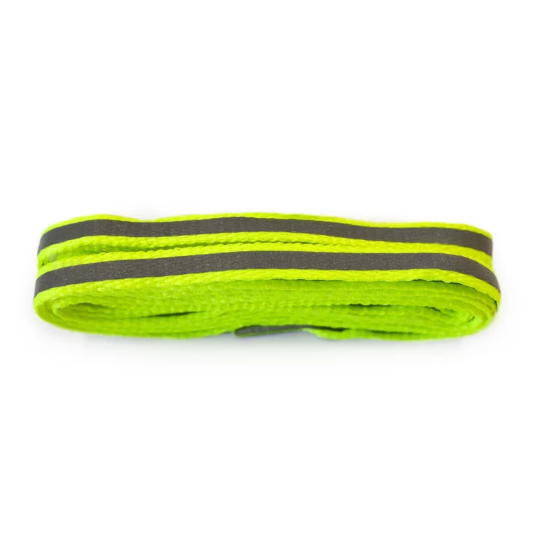 Stripey Flat Flo Yellow Reflective Laces