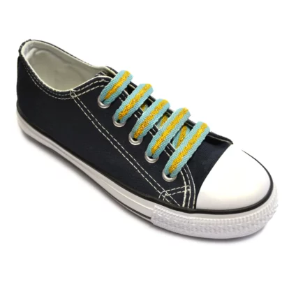 Stripey Flat Flo Yellow Reflective Laces