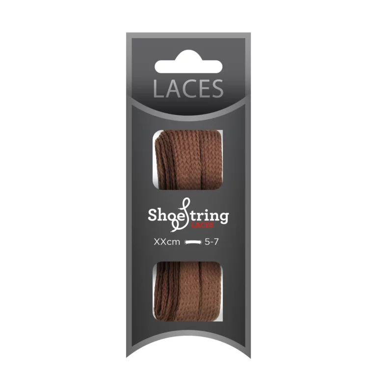 Brown 100cm Block Wide Flat Laces