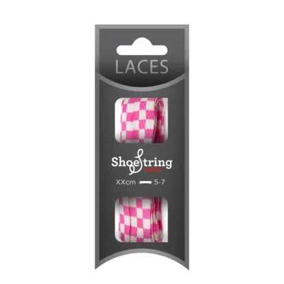 Fashion Pink/White Checkerboard Wide Laces