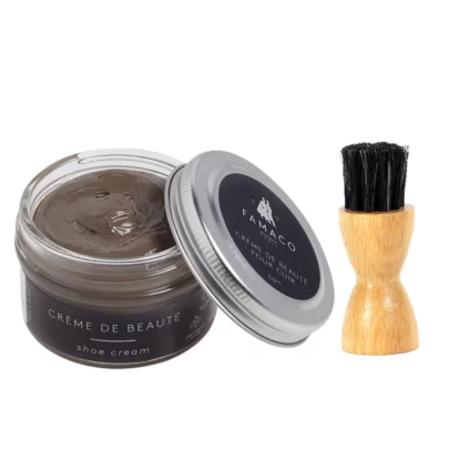 Khaki Bamboo Cream Polish 50ml & Dauber Brush