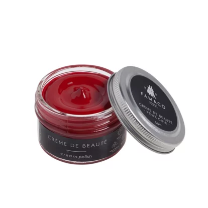 Famaco Red Rouge Automne Cream Polish 50ml & Dauber Brush