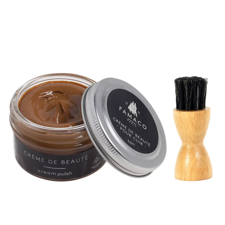 Famaco Tan Alezan Chestnut Cream Polish 50ml & Dauber Brush