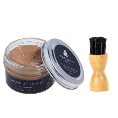 Famaco Tan Clementine Cream Polish 50ml & Dauber Brush