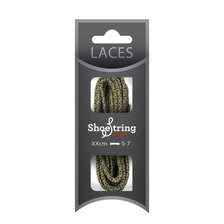 Hiking Khaki/Black Mini Black Fleck Laces – 150cm