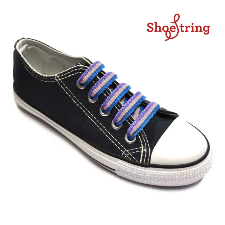 Stripey Flat Lilac/Pink/Blue Laces