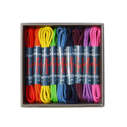 ShoeString 75cm Waxed Round Laces Gift Box - 9 Pairs