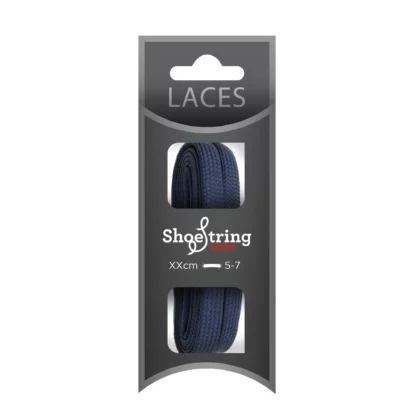 Navy Block Wide Flat Laces