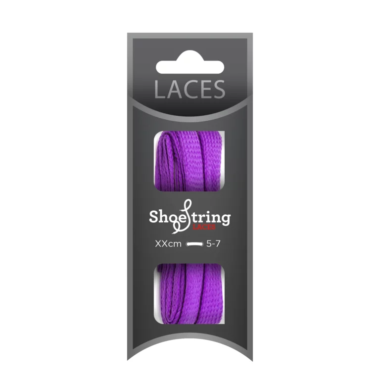 Purple 100cm Block Wide Flat Laces