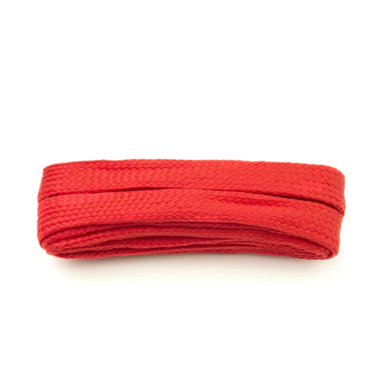 Red Block Wide Flat Laces