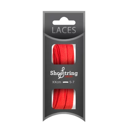 Red Block Wide Flat Laces