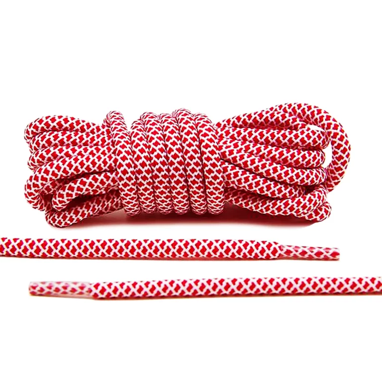 Red/White Honeycomb Mosaic Laces