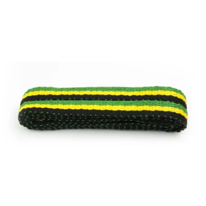 Stripey Flat Green/Yellow/Black Laces