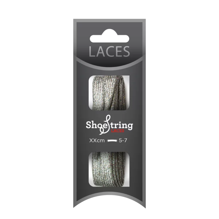 Glitter Silver flat Laces – 120cm