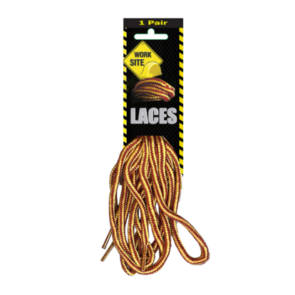 Brown/Gold Stripe Cord Worksite Laces 90cm