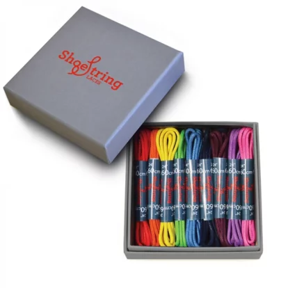 ShoeString 75cm Waxed Round Laces Gift Box - 8 Pairs