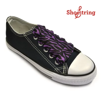 Black converse with purple laces best sale